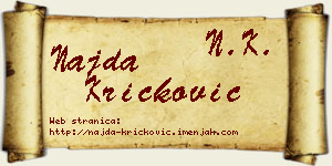 Najda Kričković vizit kartica